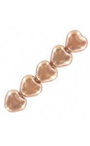 Czech Hearts beads 6mm Crystal capri gold 00030/27101
